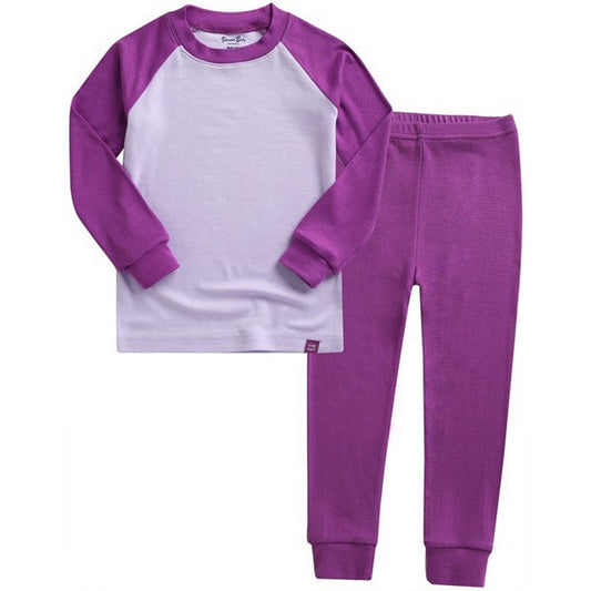 Purple Raglan Long Sleeve Pajamas