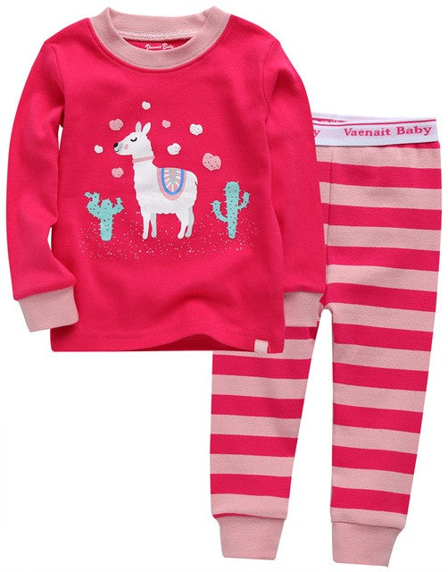Pink Llama Long Sleeve Pajamas
