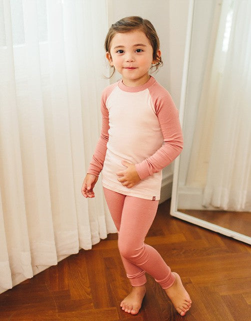 Pink Raglan Long Sleeve Pajamas