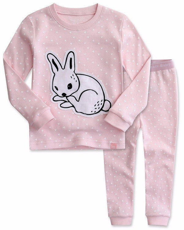 Rabbit Drawing Long Sleeve Pajama Set