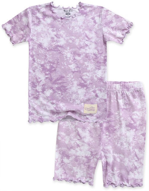 Lavender Tie Dye Short Sleeve Pajama Set