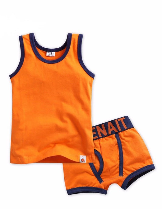 Orange Under Shirt & Boxer Set
